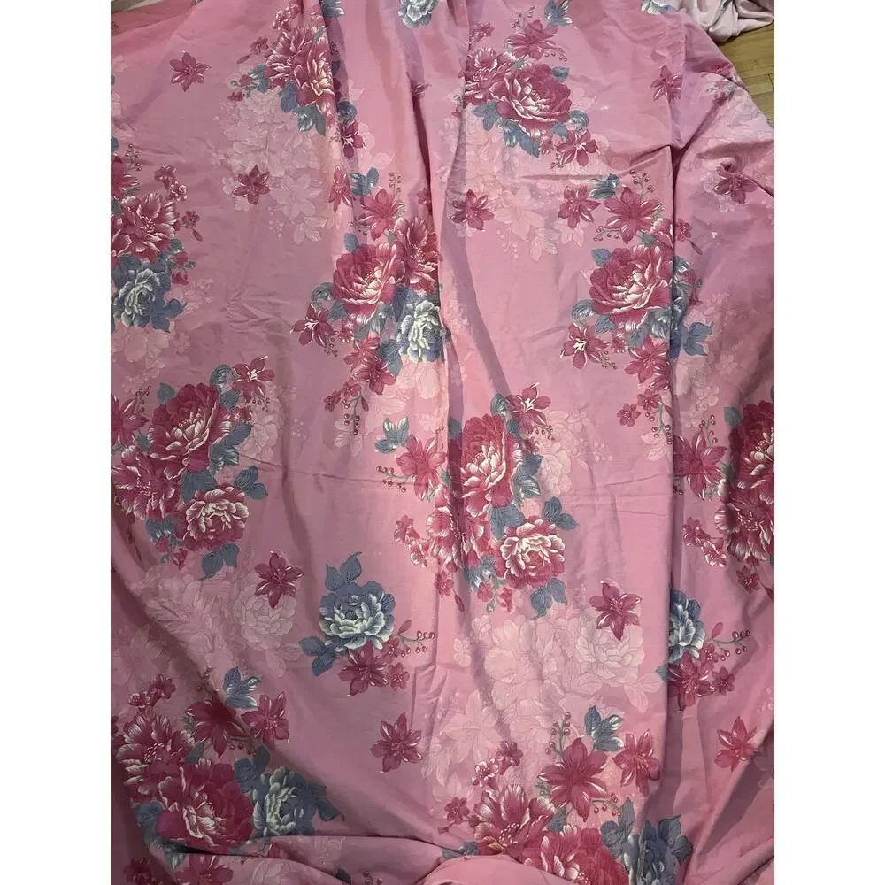 Pink CABBAGE ROSE Duvet Cover Twin Size 100% Cotton 2 Pcs Floral French Country